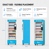Máquina Expendedora Inteligente con Visión Artificial, 570L, Refrigerada por Aire, para Snacks y Bebidas, con Certificación CE ISO9001, para Tiendas, Fábricas y Cantinas