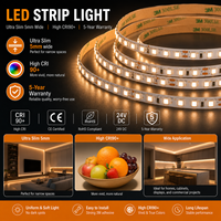 Bande LED ultra-mince 5 mm PCB 2835 120 LED/m CRI 90+ flexible pour armoire et espaces étroits, garantie 5 ans, directement de l'usine