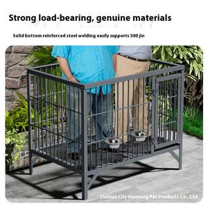 Katı desen düğme kapatma orta büyük ölçekli köpekler için takviyeli demir köpek kafesi açık çiftlik teslimat evcil hayvan kafesi 9 boyutları - Product Image 2