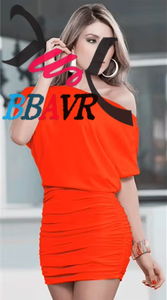 Vêtements pour femmes populaires, robe asymétrique sexy à longueur genou pour femmes - Product Image 4