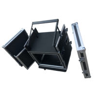 Flight case de haute qualité OEM 8U+4U pour table de mixage DJ et amplificateur, avec amortisseur de chocs, 3 portes, 4 roulettes, support extensible, étanche IP67
