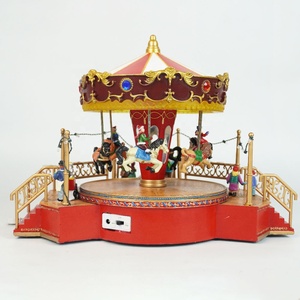 मेलोडी हॉट बिक्री बड़े आकार के नोएल के नेतृत्व में चमकदार रोज़ी कार्उसेल ने संगीत बॉक्स प्लास्टिक के साथ क्रिसमस की सजावट - Product Image 6