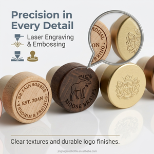 Bouchon en <span class=keywords><strong>liège</strong></span> personnalisé avec logo imprimé, capuchon en bois coloré pour l'emballage de bouteilles de vin et de spiritueux - Product Image 2