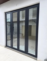 Puerta Plegable de Aluminio con Rotura de Puente Térmico AOSTTER PA66, con Aislamiento de Argón, Triple Acristalamiento de Baja Emisividad (Low-E) para Climas Fríos