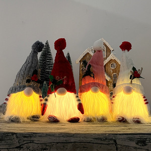 Nuovo modello di bambola di natale con incandescente cappello lavorato a maglia creativo cartone animato foresta uomo ornamento per festosa decorazione di natale gnomo - Product Image 2