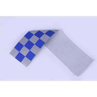 Matériau de ruban en tissu polyester à carreaux bleu et blanc, auto-adhésif, en PVC, haute réflectivité, phosphorescent, pour couture et signalisation, vente en gros EPI