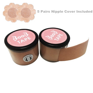 Plastic Box 5cmx5m Skin Dark Skin Brown Black Color Sweatproof Bra Body Boob Tape Breast Lift Tape With 5 Pairs Nipple Covers