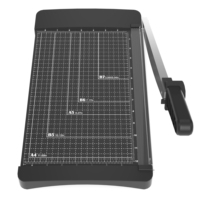 Coupe-papier manuel A4 compact de 12 pouces de qualité supérieure, style guillotine, avec table de coupe en plastique mince (capacité 10 feuilles)
