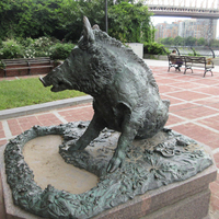 Sculpture professionnelle de grand sanglier en bronze, fabriquée en Chine