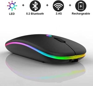 เมาส์ไร้สาย Ergonomic RGB 2.4G สำหรับแล็ปท็อป Apple ขายส่งจากโรงงาน เมาส์เกมมิ่งขนาดเล็กแบบไร้สาย Bluetooth ชาร์จไฟได้ พร้อมไฟแบ็คไลท์ - Product Image 3