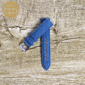 mode haute qualité confortable durable tissu jean cowboy <span class=keywords><strong>coton</strong></span> <span class=keywords><strong>bracelet</strong></span> de <span class=keywords><strong>montre</strong></span> en cuir avec oeillet 16 18 20 22 24mm - Product Image 5