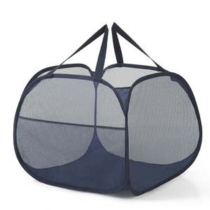 Innovative Opening Mesh <b>Laundry</b> Hamper Large 90L Size with Side Pocket - Product Image 4