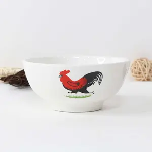 Classic design ceramic porcelain chicken bowl salad bulk 6.25 ceramic Indonesia Thailand