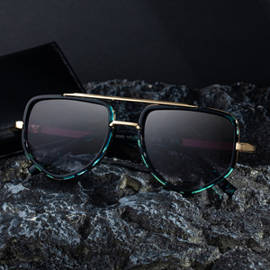 Lunettes de soleil pour hommes, monture carrée, polarisées, UV400, en métal noir, en plastique, lentilles TAC, XH-98350P - Product Image 4