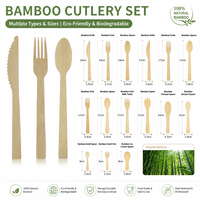 Couteau de table en bambou jetable, biodégradable, compostable, respectueux de l'environnement, vente en gros, logo personnalisé