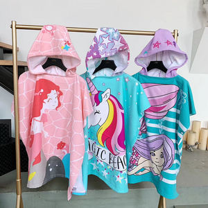 Unisex Children's Microfiber Hooded Cape <strong>Bath</strong> <strong>Towel</strong> Poncho Quick-Dry Beach <strong>Robe</strong> with Cartoon Print for Child Wearable - Product Image 3