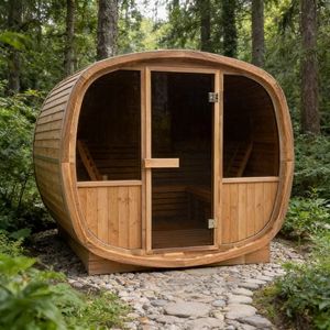 Sauna a Vapore Quadrata in Cedro Rosso - Parete Isolata in <span class=keywords><strong>Legno</strong></span> <span class=keywords><strong>Naturale</strong></span> per Risparmio Energetico - Parete Isolata - Product Image 1