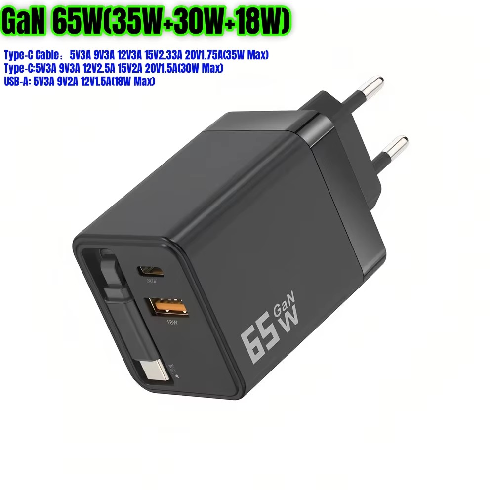 cargador ue negro 35w+30w