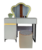 Table de toilette simple en MDF avec rangement, meuble de chevet pour la maison, mobilier de chambre à coucher moderne de luxe, coiffeuse éclairée pour maquillage