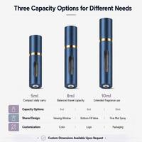 Flacon pulvérisateur de parfum rechargeable de voyage en aluminium à remplissage par le bas, format échantillon 5ml 8ml 10ml