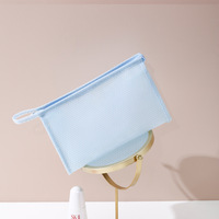 Pochette en maille EVA transparente blanche, grande capacité, personnalisable, pour cosmétiques et sacs de voyage