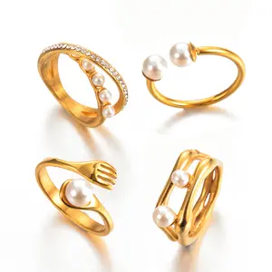 2023 новое кольцо для женщин из Японии и Южной Кореи, простое открытое регулируемое кольцо с пальмовым жемчугом, ювелирные изделия, оптовая продажа