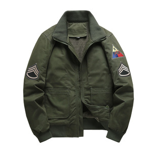 Vestes de travail en molleton <span class=keywords><strong>d</strong></span>'hiver pour hommes, style aviateur MA1, en coton épais doublé de polaire, de style Brad Pitt Fury WW2 Tank Tactic, en gros - Product Image 4