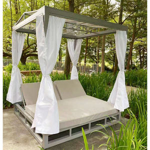 High Quality Aluminum Frame Roller <strong>Blinds</strong> Outdoor Daybed with Cushion Garden Outdoor Resort Furniture - Product Image 1