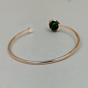 กำไลข้อมือทองแดงลายเรขาคณิตดีไซน์หรูหรา ประดับด้วยเทอร์ควอยซ์ สไตล์วินเทจ สามารถสวมซ้อนกันได้ เหมาะสำหรับเป็นของขวัญสำหรับผู้หญิง - Product Image 3