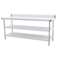 Table de travail pliante de qualité supérieure en acier inoxydable SS304 à 3 niveaux pour la restauration, la cuisine et les restaurants