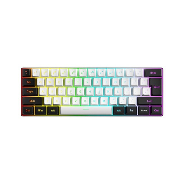 Membrane Gaming Keyboard 61 Keys RGB Backlit Compact Portable Desktop Use Business Office Friendly