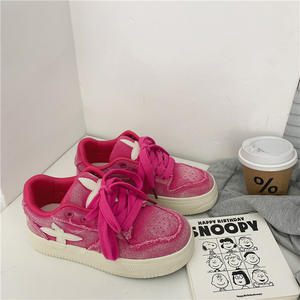 <span class=keywords><strong>Chaussures</strong></span> de sport décontractées <span class=keywords><strong>en</strong></span> <span class=keywords><strong>toile</strong></span> respirante pour femme, style 2026, nouvelle collection, semelle épaisse <span class=keywords><strong>en</strong></span> caoutchouc, effet vieilli - Product Image 4