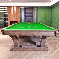 Table de billard d'angle 12 pieds en bois massif, pour usage domestique, commercial, club, personnalisation privée, version anglaise et chinoise