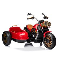 Moto électrique pour enfants, double siège, en plastique, 3 roues, avec musique et lumières, pour usage intérieur/extérieur, 0-4 ans
