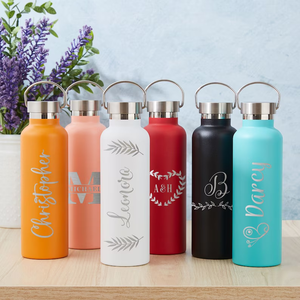 Luxury Double Wall Stainless Steel Water Bottle Flask with Handle and Lid for Sports & Camping Premium Insulated Thermos - Product Image 1