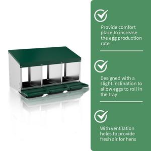 Haimu Chicken Nesting Box 3 Agujeros Pollos Huevos Poner Nido Cajas para Gallinas Patio Trasero Granja - Product Image 2