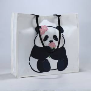 Bolsa Tote con Logotipo Personalizado, Diseño de Panda, Bolsas de Lona al por Mayor, Gran Capacidad, Bolso de Hombro, Regalos para Mujer, Decoración - Product Image 5