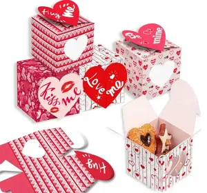 Có thể gập lại hình trái tim hộp quà tặng phổ biến ở Châu Âu và Mỹ, tình yêu in hộp cookie, giáng sinh sô cô la kẹo Hộp quà tặng