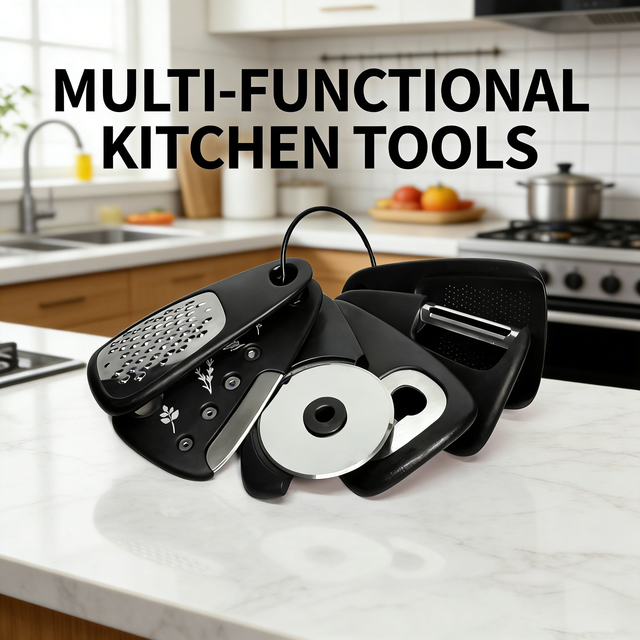 6 Pcs Cookware Vegetable Accessories 6 in 1 Kitchen Tools & Gadgets Gadgets Peeler , Pizza Cutter , Opener , Zester Tools