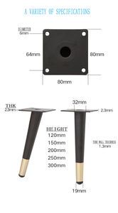 Vendita calda moderna di lusso lato comodino TV piedistallo mobili in metallo mobile letto divano gambe per divano oro acciaio nero Villa divano divano - Product Image 6