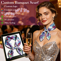 Elegante Pañuelo Cuadrado de Satén de Poliéster Imitación Seda para Mujer, Ideal para Fiestas y Eventos, Sin Arrugas, Venta al por Mayor