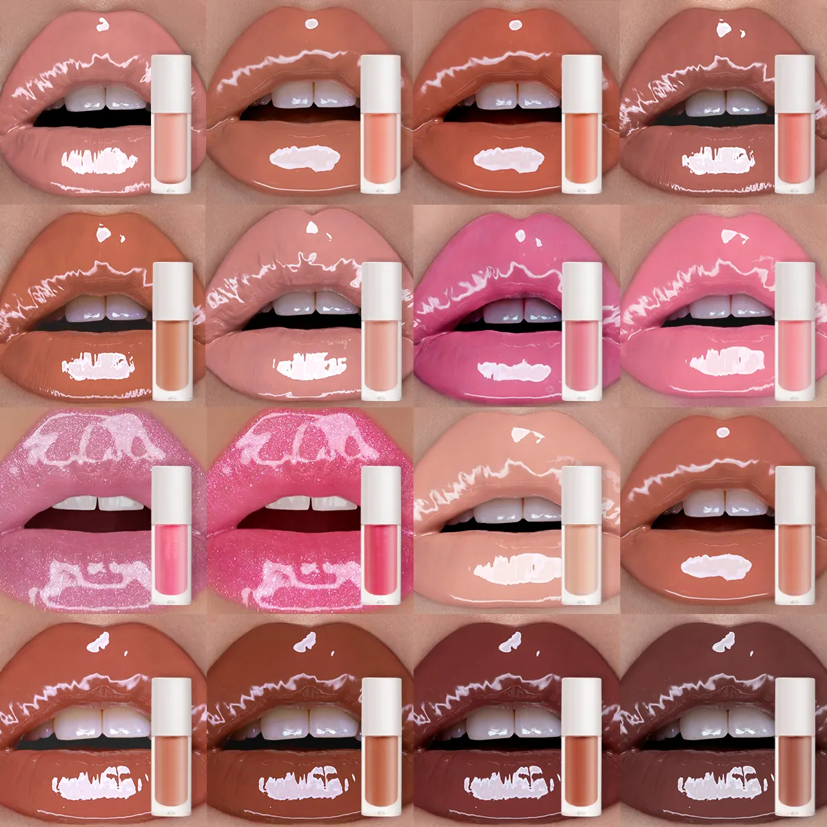 16 Colors Moisturizing Lip Gloss Private Label Wholesale Lip Plumper Gloss Custom Long Lasting Glossy Lipgloss