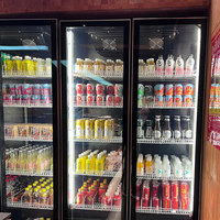 Enfriador de bebidas integrado con Control de temperatura Digital de acero inoxidable 201 refrigerado por aire de temperatura única personalizado para supermercado