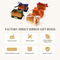 Boîte cadeau en acrylique avec ruban, mini boîte transparente pour dragées de fête, 5 couleurs, pour mariage, fête prénatale, anniversaire, souvenir