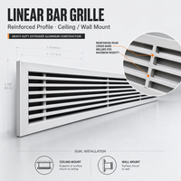 Grille de ventilation linéaire pour systèmes CVC, hôpitaux et écoles, en aluminium et plastique ABS, anti-corrosion, design moderne, installation facile