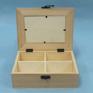 Scatola Portaoggetti <span class=keywords><strong>Rustica</strong></span> in Legno di Pino Lucidato con Coperchio a Cerniera e Cornice per Foto - Product Image 5