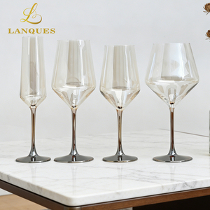Verres à vin Lanques dorés de style européen, durables et compatibles lave-vaisselle, pour vin rouge, <span class=keywords><strong>Bordeaux</strong></span>, maison, hôtel, événements et mariages - Product Image 1