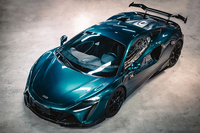 AMANS MCLAREN ARTURA Kit Aileron Arrière Double Pont en Fibre de Carbone Sec Sergé 3K Brillant avec Finition Polie