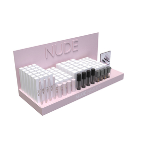 New 7 rows Lip Gloss trang điểm Rack hiển thị cho cửa hàng bán lẻ trong đẹp hồng với gương - Product Image 1