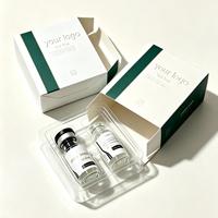 Solution d'emballage compacte pour flacons de 3 ml, 5 ml et 10 ml avec inserts personnalisés, construction en carton blanc et impression de logo
